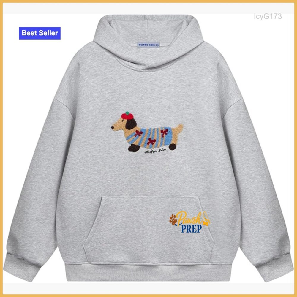 Oversized Cartoon Dog Hoodie Pullover Long Sleeve Casual Sweatshirt